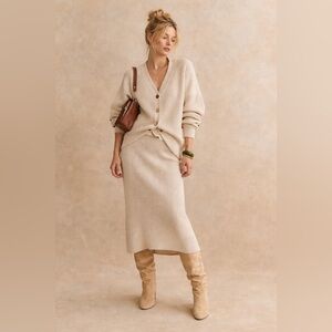 Oversized Ribbed Cotton Cardigan • Cream • GAP